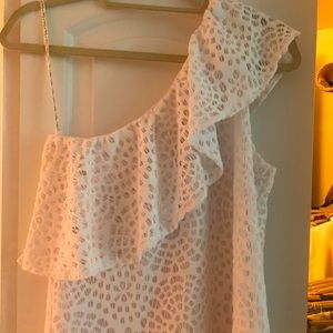 Lilly Pulitzer One Shoulder eyelet top